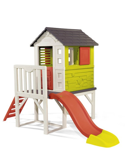 Дитячий будиночок на платформі з гіркою